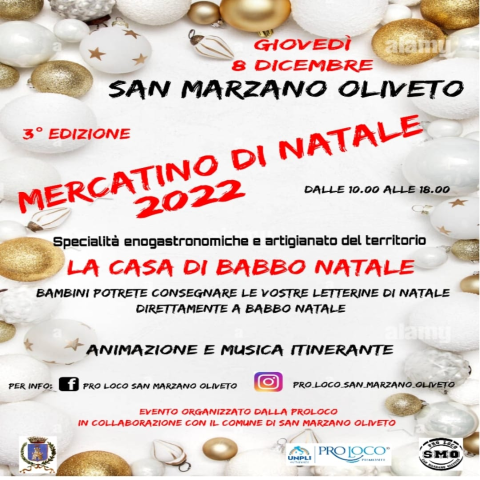 San Marzano Oliveto: Mercatino di Natale 2022